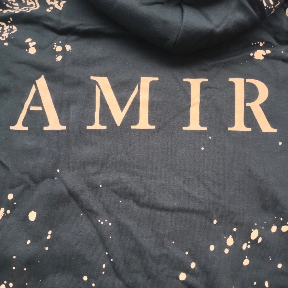 AMIRI Black Hoodie with Beige Bandana Print - Picture 7 of 8